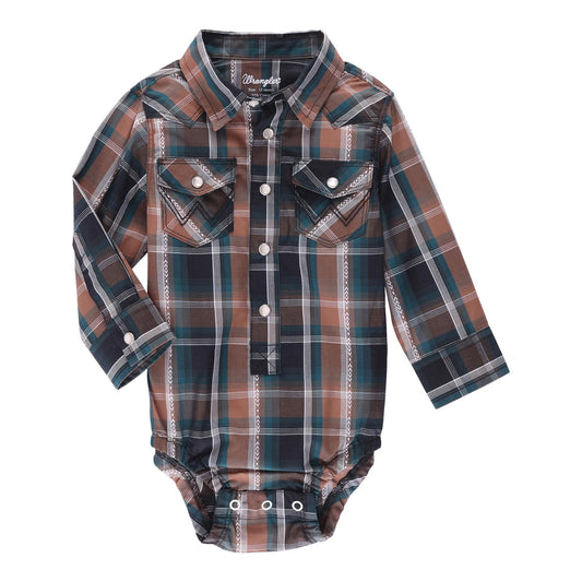 WRANGLER BABY BOY TEAL/RUST BODYSUIT