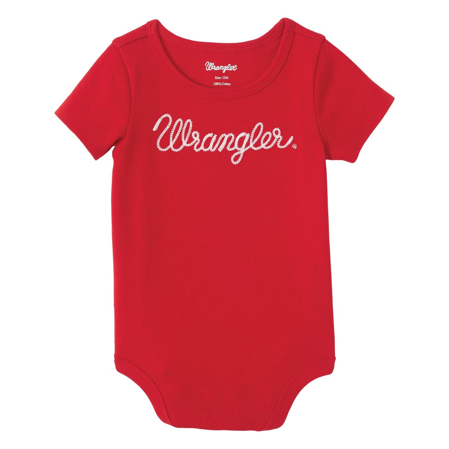 WRANGLER BABY RED LOGO ONESIE