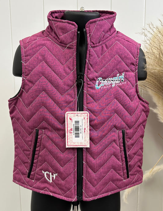 TODDLER BERRY SASSY QUILTED COWGIRL VEST