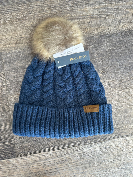 PENDELTON INDIGO CABLE BEANIE