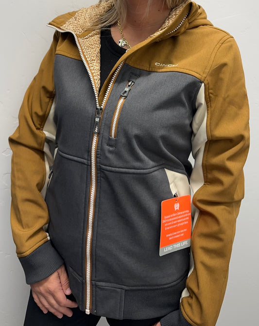 CINCH WOMENS SLICK CAMEL/GREY JACKET