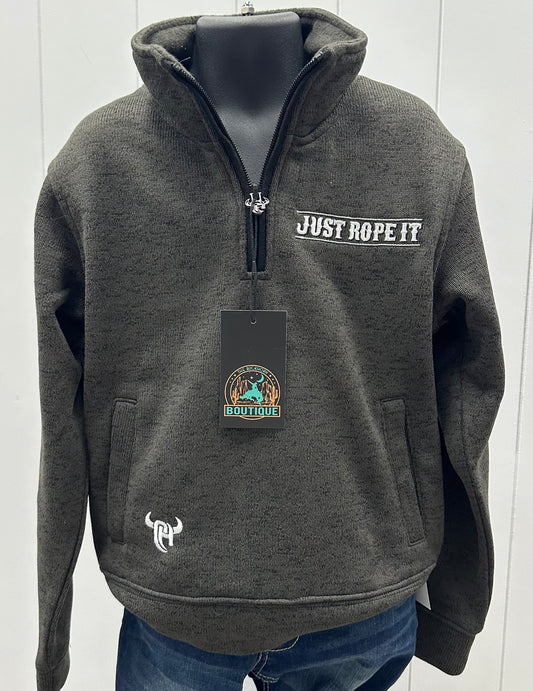 YOUTH BLACK JUST ROPE IT FLEECE CADET