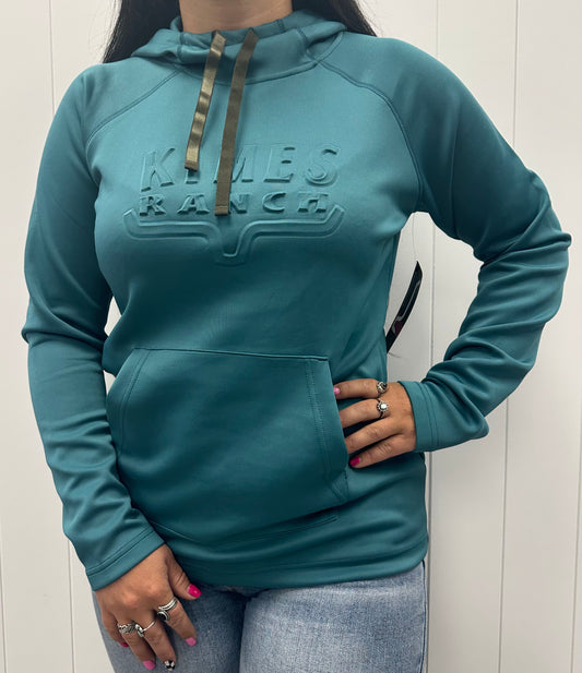 KIMES RANCH TEAL SEDONA BOSSED HOODIE