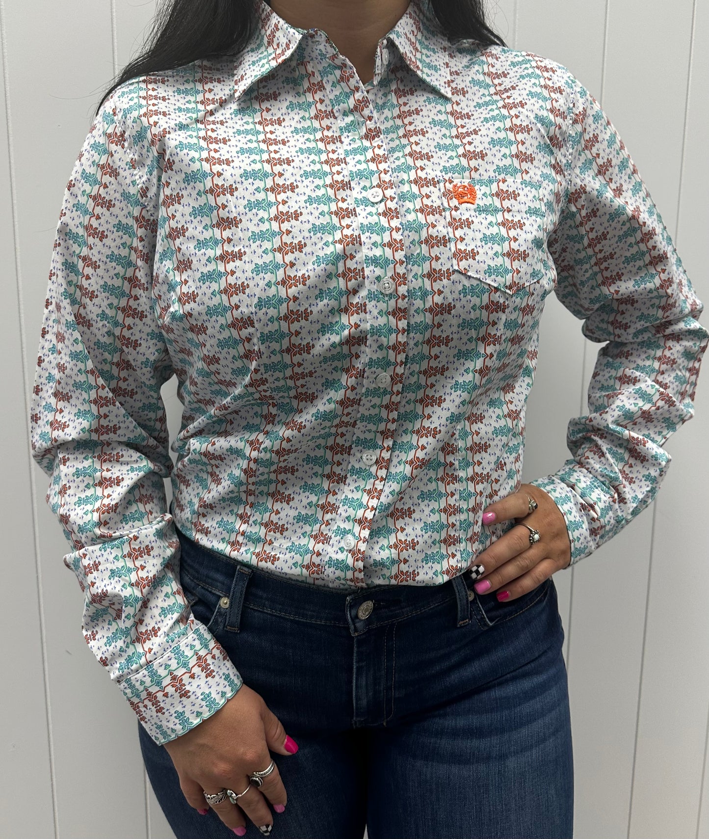 CINCH WOMENS PATTERN LS BUTTON UP