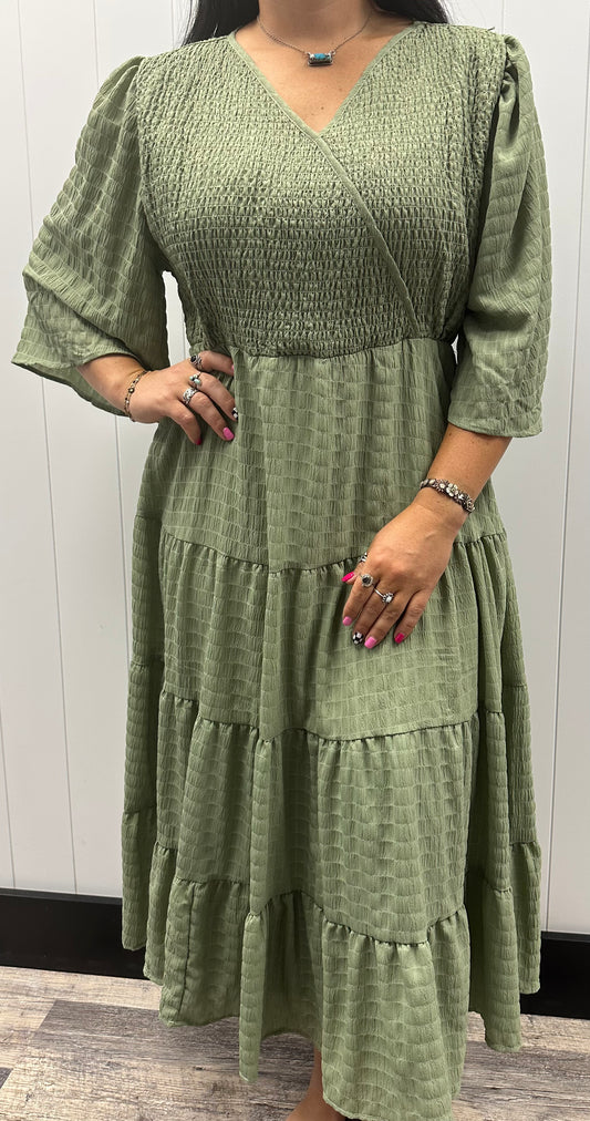 CHARLESE BOTANICAL GREEN DRESS