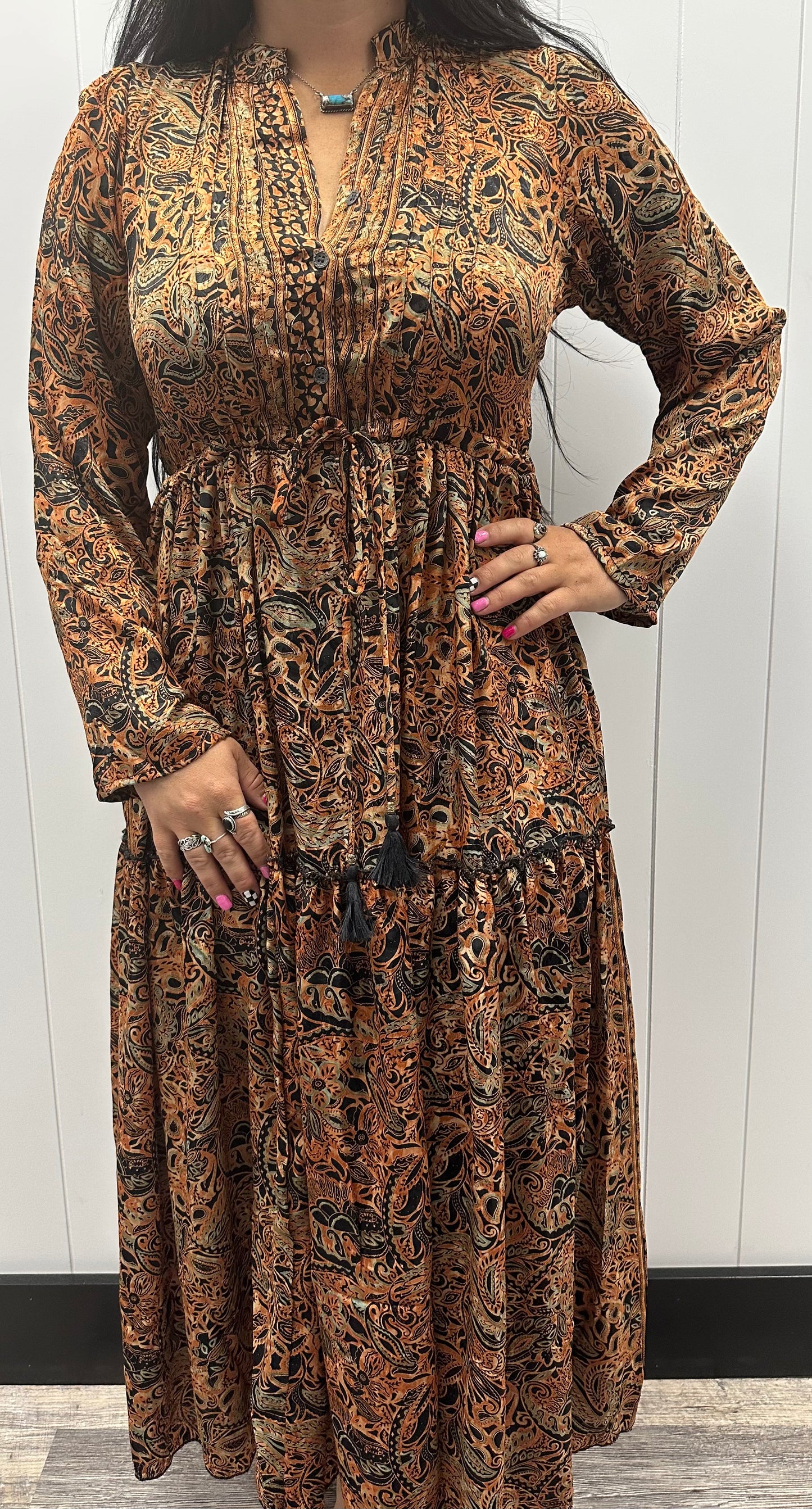 FLO AMBER SILK BLEND DRESS