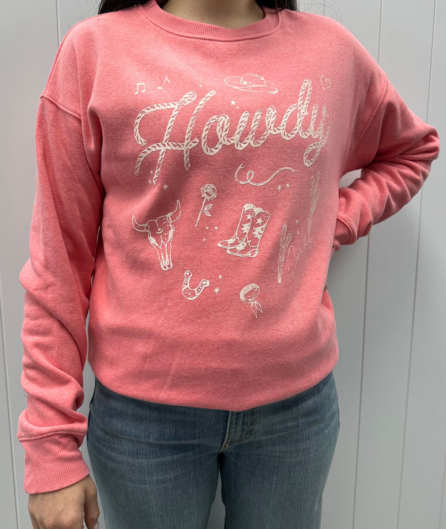 TEA ROSE HOWDY DOODLE CREW NECK