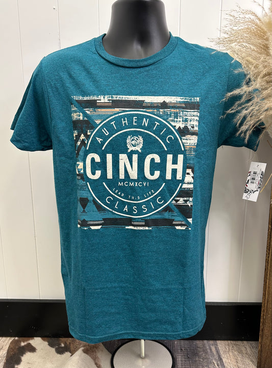 CINCH MEN'S TEAL AZTEC TEE SHIRT