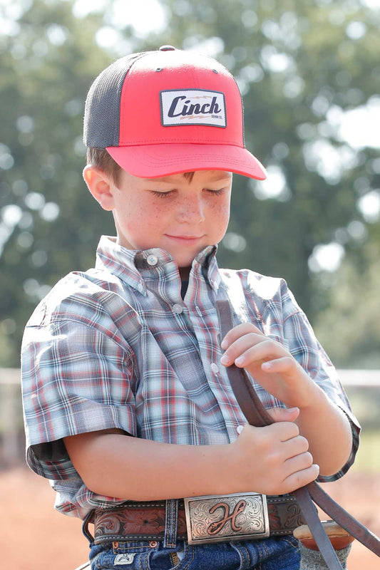 CINCH KIDS RED TRUCKER HAT