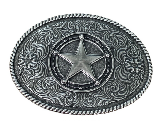 STAR SILVER BELT BUCKLE